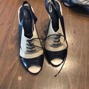 Tan and black Tahari Heels